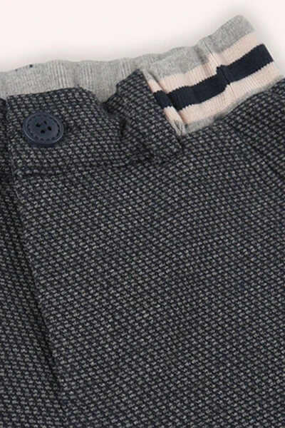 Boys' Navy Blue Knit Trousers with Elastic Waistband - 5