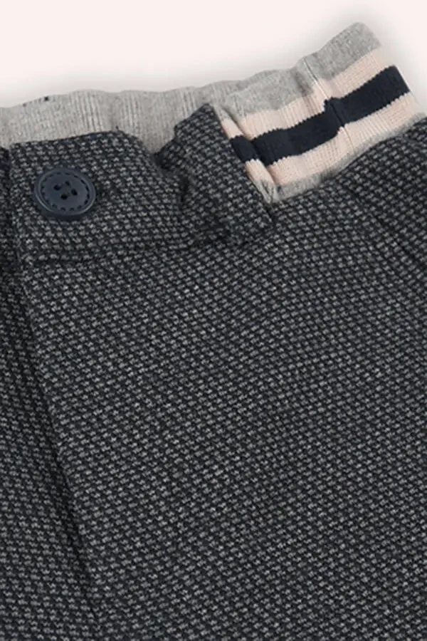 Boys' Navy Blue Knit Trousers with Elastic Waistband - 5