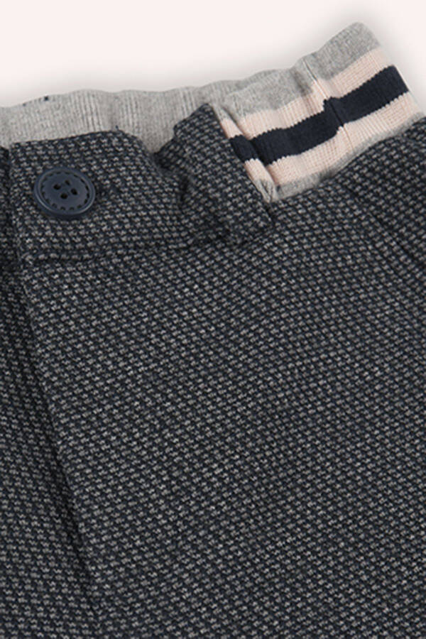 Boys' Navy Blue Knit Trousers with Elastic Waistband - 5