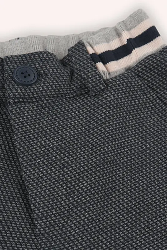 Boys' Navy Blue Knit Trousers with Elastic Waistband - 5