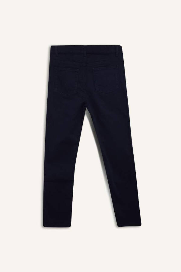 Boys Navy Blue Plain Leg Gabardine Trousers Navy - 8