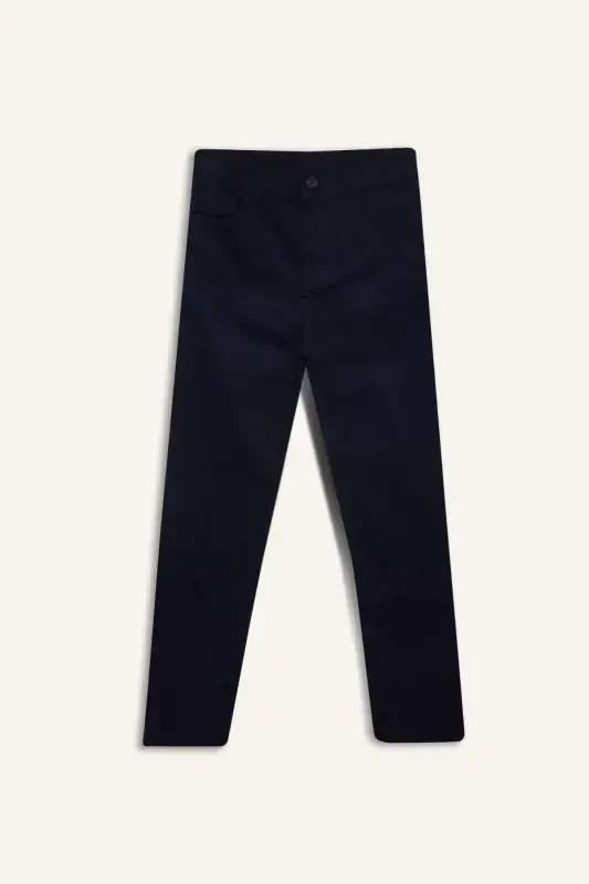 Boys Navy Blue Plain Leg Gabardine Trousers X4224a624sm - 6