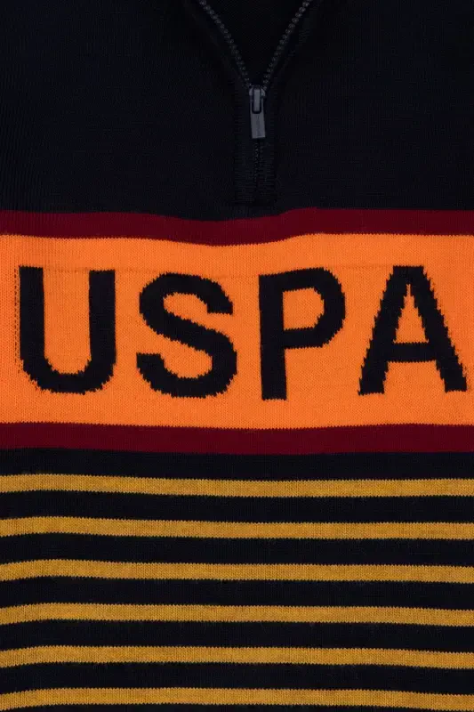 Boy's Navy Blue Zippered Sweater 50253340-VR033-Navy Blue - 3