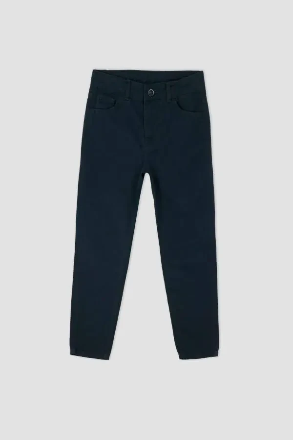 Boys Navy Gabardine School Trousers - 3