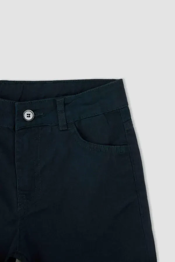 Boys Navy Gabardine School Trousers - 4