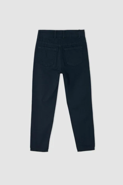 Boys Navy Gabardine School Trousers - 6