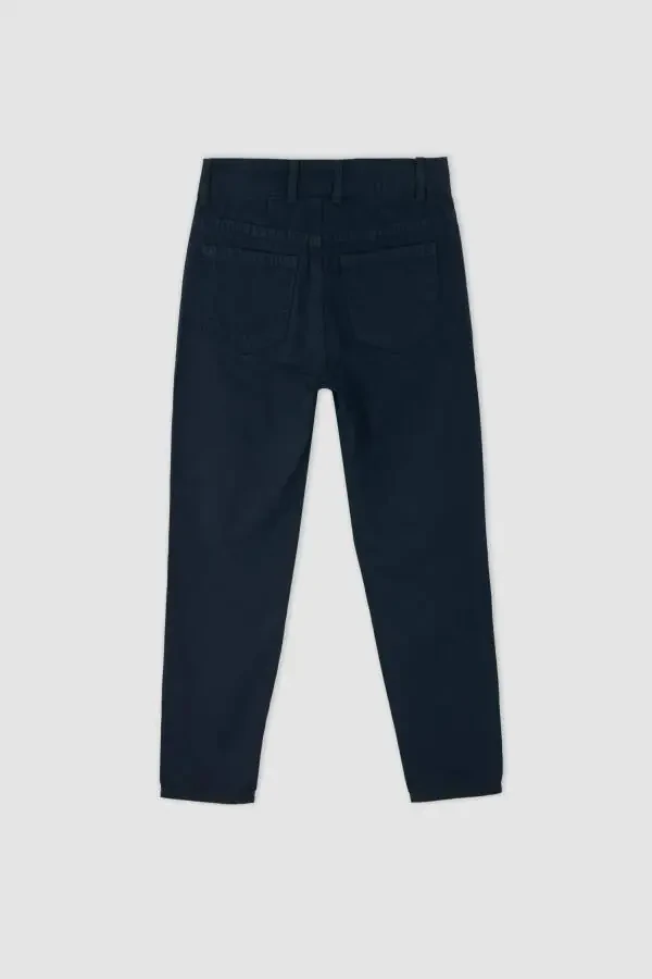 Boys Navy Gabardine School Trousers - 6