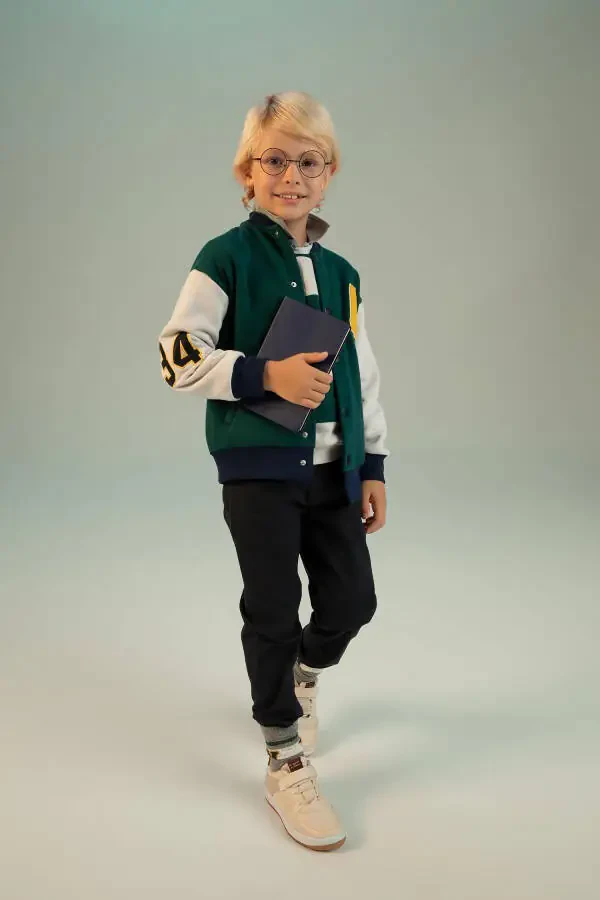 Boys Navy Gabardine School Trousers - 7