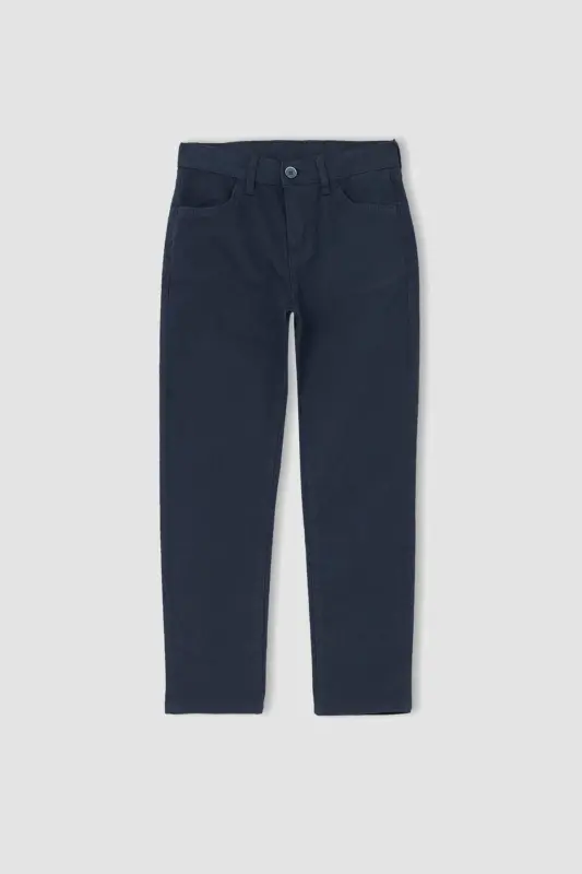 Boys Navy Gabardine School Trousers - 1