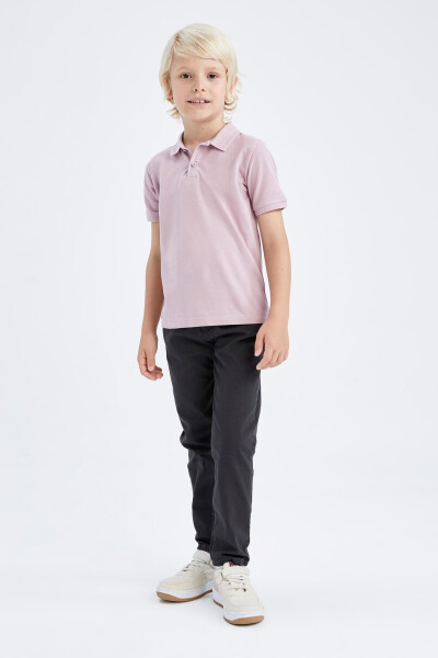Boys Navy Gabardine School Trousers - 3