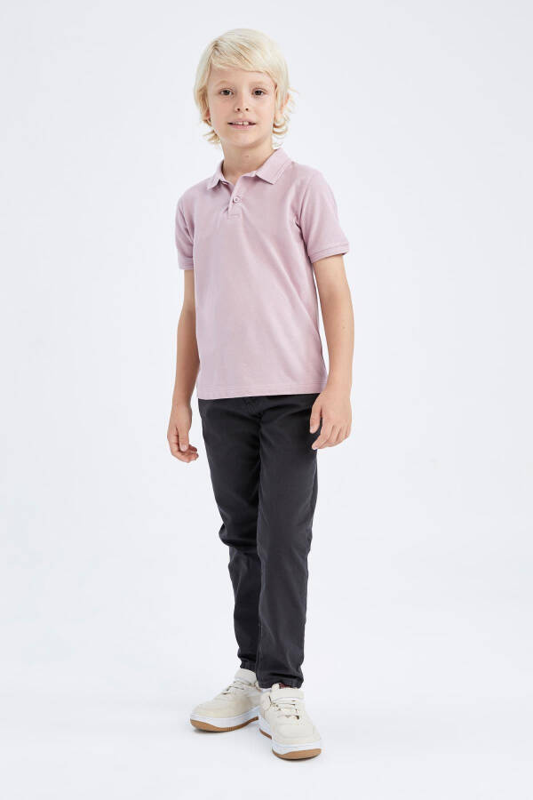 Boys Navy Gabardine School Trousers - 3