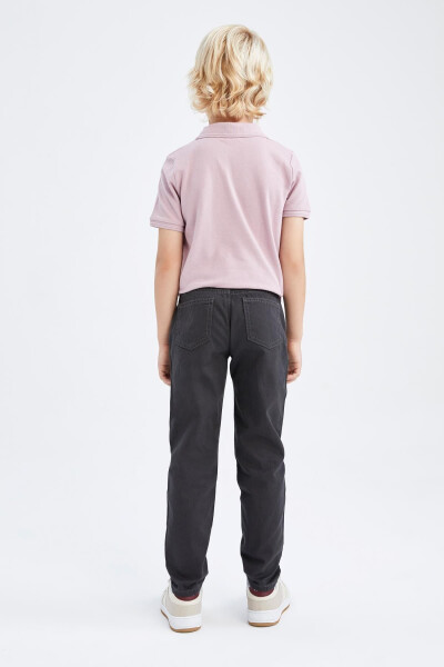 Boys Navy Gabardine School Trousers - 5