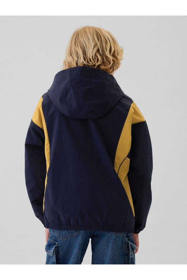 Boys' Navy Gap Logo Recycled Zip-Up Anorak Jacket - 12