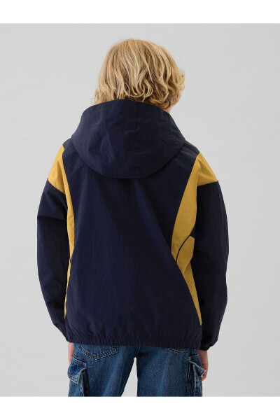 Boys' Navy Gap Logo Recycled Zip-Up Anorak Jacket - 4