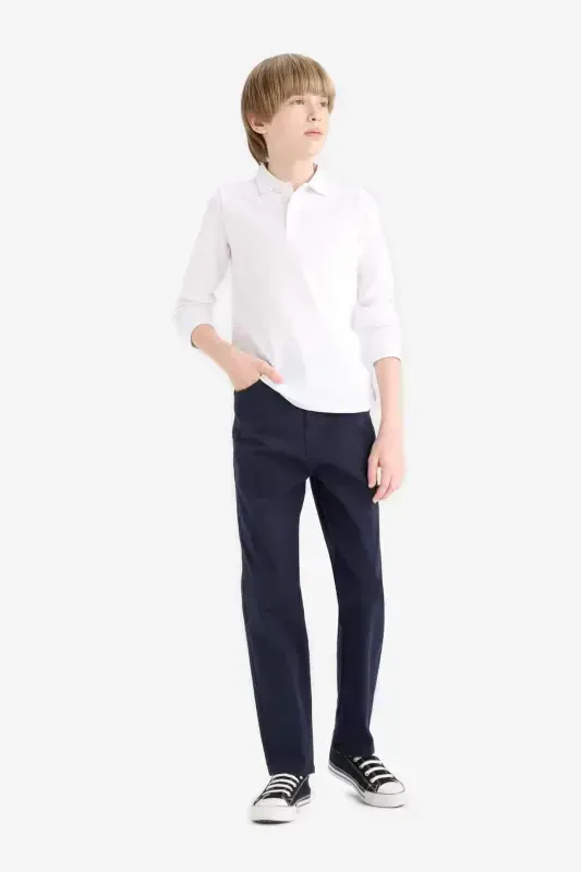 Boys Navy Plain Leg Gabardine Trousers U3254a623au - 3