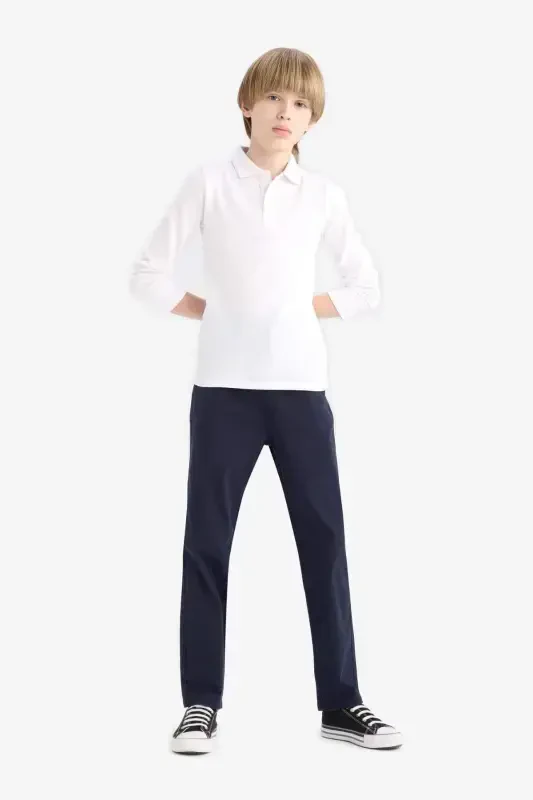 Boys Navy Plain Leg Gabardine Trousers U3254a623au - 5