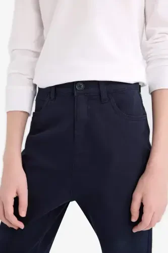 Boys Navy Plain Leg Gabardine Trousers U3254a623au - 7