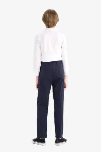 Boys Navy Plain Leg Gabardine Trousers U3254a623au - 8
