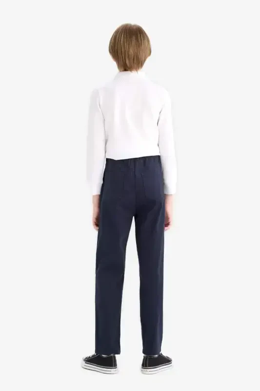 Boys Navy Plain Leg Gabardine Trousers U3254a623au - 8