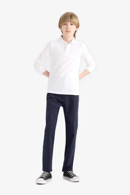 Boys Navy Plain Leg Gabardine Trousers U3254a623au - 4