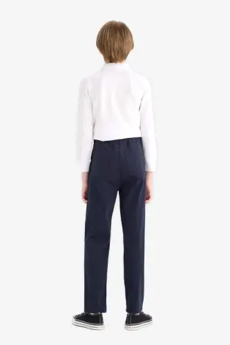 Boys Navy Plain Leg Gabardine Trousers U3254a623au - 8
