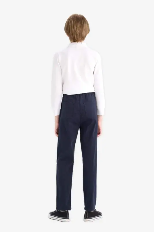 Boys Navy Plain Leg Gabardine Trousers U3254a623au - 8