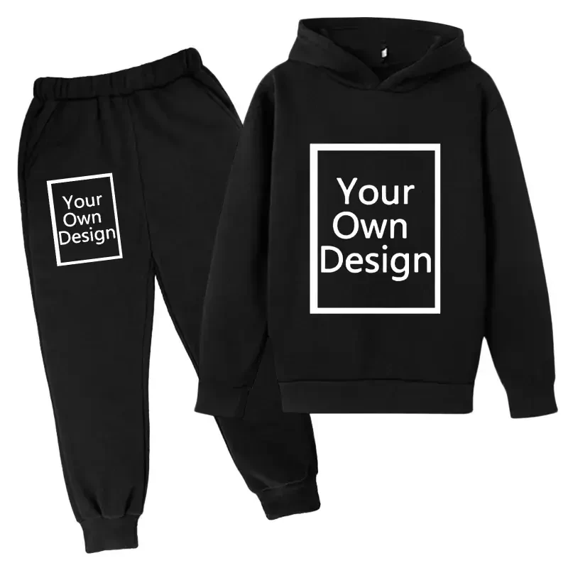 Boys Outfits 2 Piece Set Jogger Sweatsuit Solid Color Long Sleeve Hoodie Sweatshirt Sweatpants Tracksuit With Pocket Fall Winter Clothes Teen Kids Size 11-12T - 2