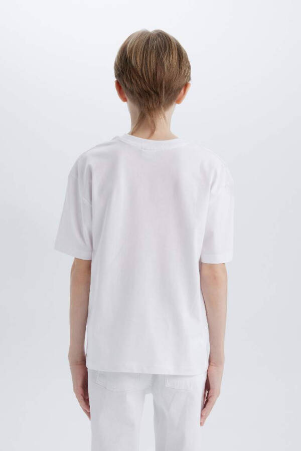 Boys Oversize Fit Crew Neck Printed Short Sleeve T-Shirt White - 6