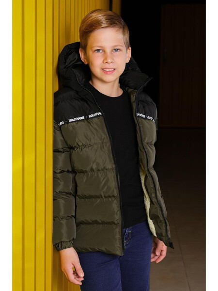 Boy's Padded Jacket-Khaki - 4