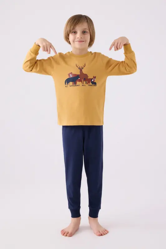 Boys' Pajama Set Mustard RP3452-G - ROLYPOLY