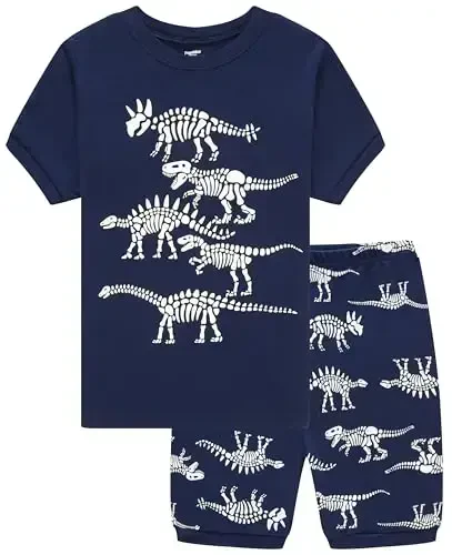 Boys Pajamas 100% Cotton Toddler 2 Piece Short Sleeve Pjs Kids Summer Sleepwear Clothes Set 3t-10t - 1