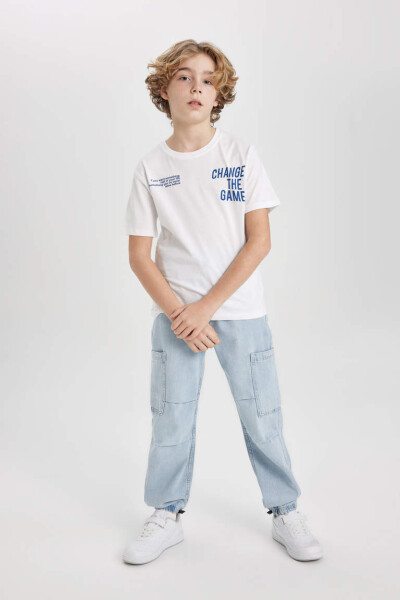 Boys' Parachute Cargo Jean Pants Ice Blue - 3