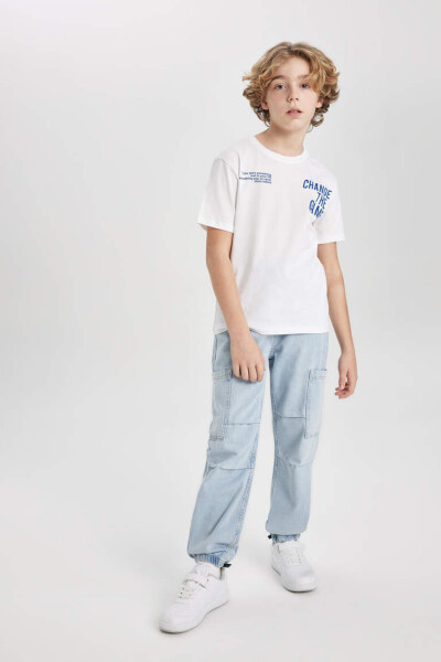 Boys' Parachute Cargo Jean Pants Ice Blue - 4