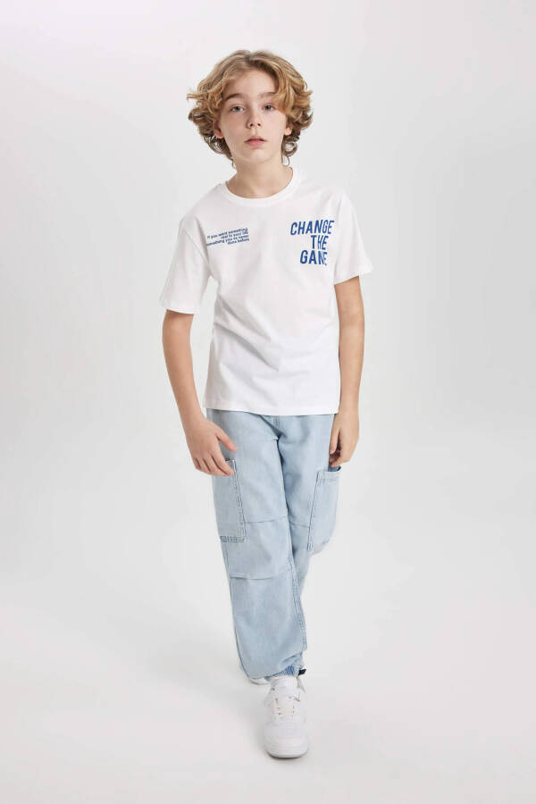 Boys' Parachute Cargo Jean Pants Ice Blue - 8