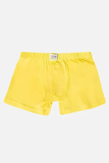 Boys Plain Cotton Lycra Yellow Boxer 6-Pack - 4