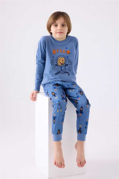 Boys' Planet Print Pajama Set Blue RP3443-2 - 1