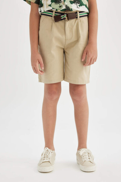 Boys' Pocket Bermuda Shorts Beige - 3