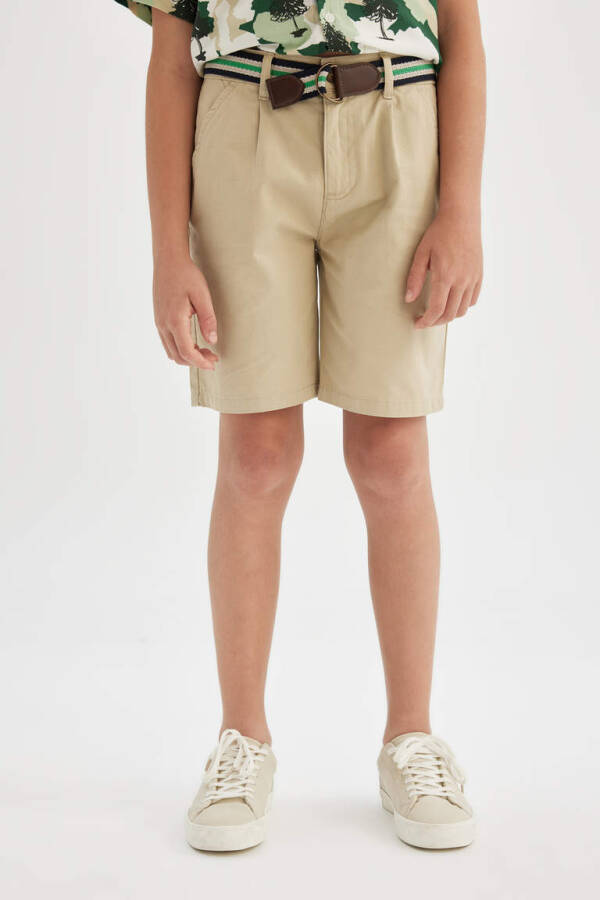 Boys' Pocket Bermuda Shorts Beige - 3