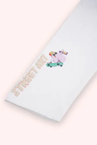 Boys Print Detailed Long Sleeve White T-shirt - 3