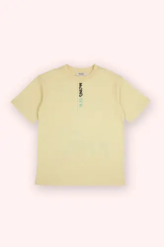 Boy's Printed Detailed Yellow T-Shirt - 1