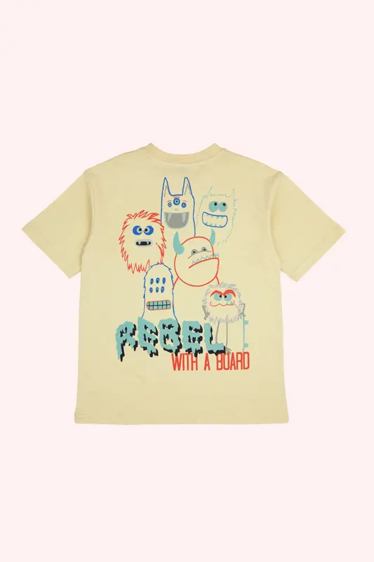 Boy's Printed Detailed Yellow T-Shirt - 2