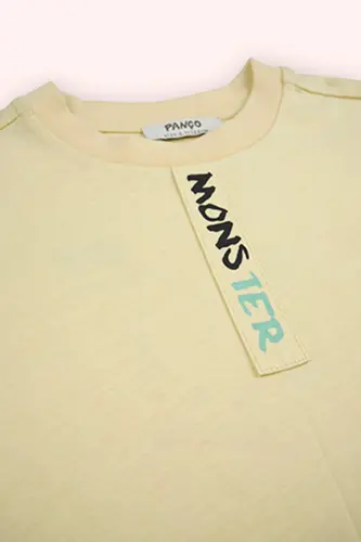 Boy's Printed Detailed Yellow T-Shirt - 3