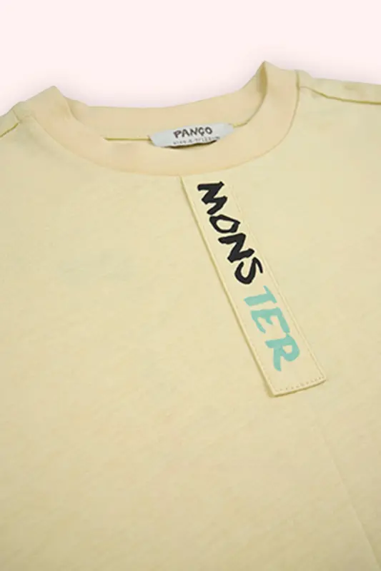 Boy's Printed Detailed Yellow T-Shirt - 3