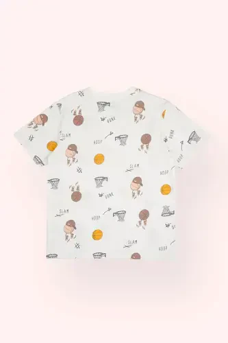 Boys' Printed Ecru T-Shirt - 3