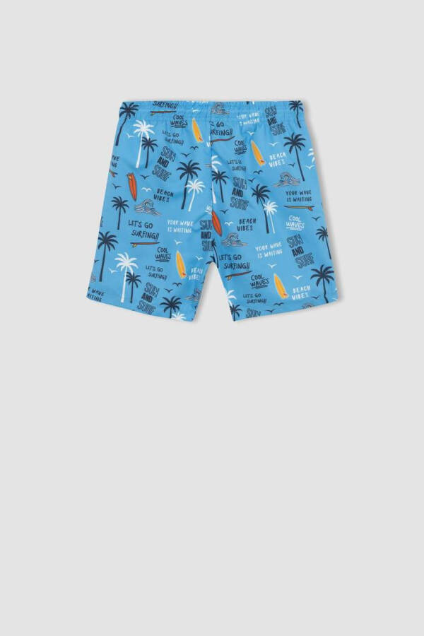 Boys' Printed Short Sleeve T-Shirt & Swim Shorts 2 Piece Set (Blue) - 9