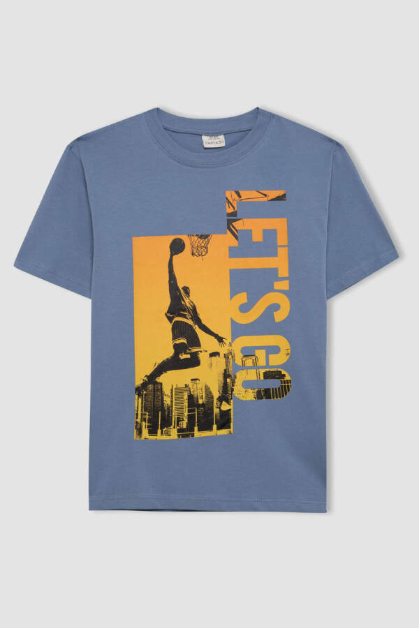 Boys' Printed Short-Sleeved T-Shirt & Shorts 2-Piece Set Blue - 12