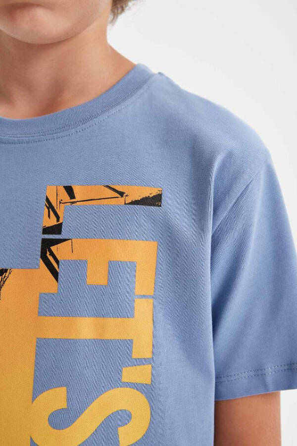 Boys' Printed Short-Sleeved T-Shirt & Shorts 2-Piece Set Blue - 4