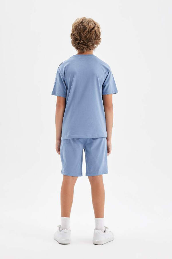 Boys' Printed Short-Sleeved T-Shirt & Shorts 2-Piece Set Blue - 5