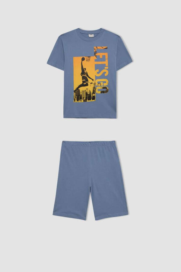Boys' Printed Short-Sleeved T-Shirt & Shorts 2-Piece Set Blue - 6