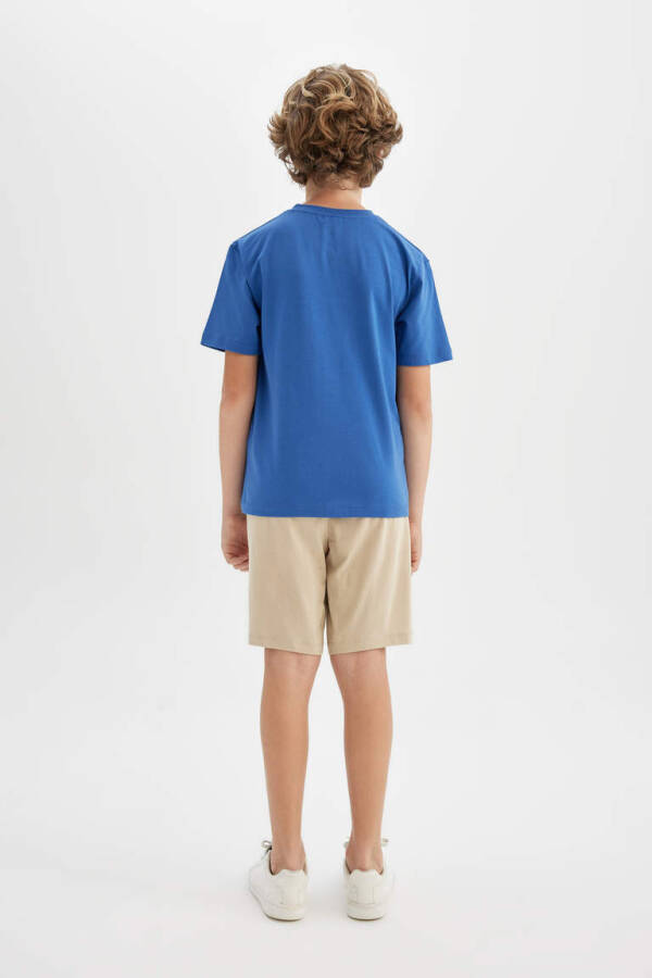 Boys Printed Short-Sleeved T-Shirt Shorts 2 Piece Set Dark Blue - 6